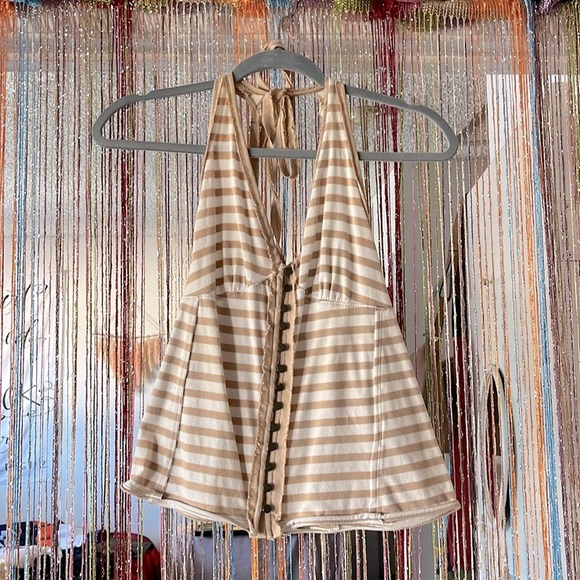 Free People Tops - We The Free people beige striped tank top
